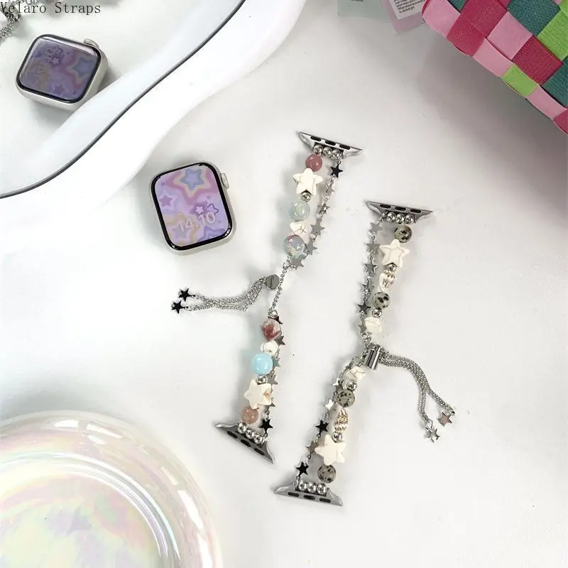 Street Style Pentagram Star Watch Band, Trendy Electroplated Alloy Bangle, Adjustable Replacement Strap for Smart Watches, Trend, Replacement Band, Casual Occasions, Colored Pentagram, Watch Strap