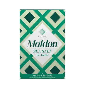 Maldon Salt, Sea Salt Flakes, 8.5 oz (240 g), Kosher, Natural, Handcrafted, Gourmet, Pyramid Crystals (Packaging May vary) Flavor Healthy