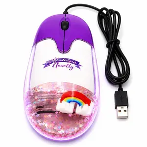 Liquid computer aqua mouse pink rainbow glitter star kawaii gaming mouse, Frutiger Aero Computer Mouse y2k USB wired resin - fake PVC material crab. Gaming Accessories RBG creamy Keyboard