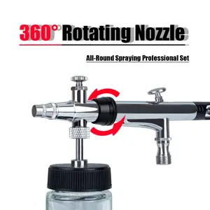 【360° Rotating Nozzle】Airbrush Kit | Professional Set for Dead-Spot-Free Precision Spraying