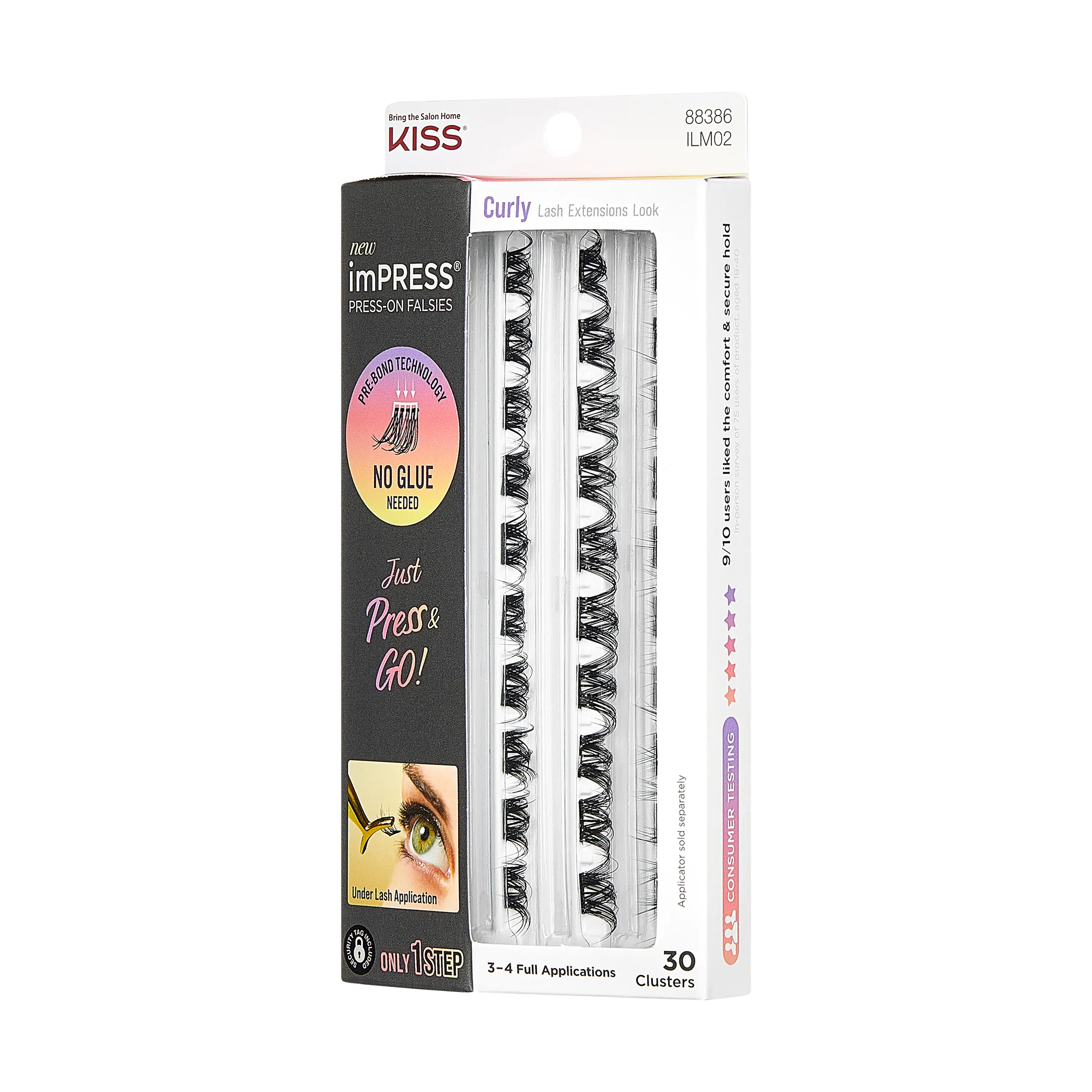 imPRESS Falsies Self Adhesive Eyelashes Refills 30 Lash Clusters - Curly