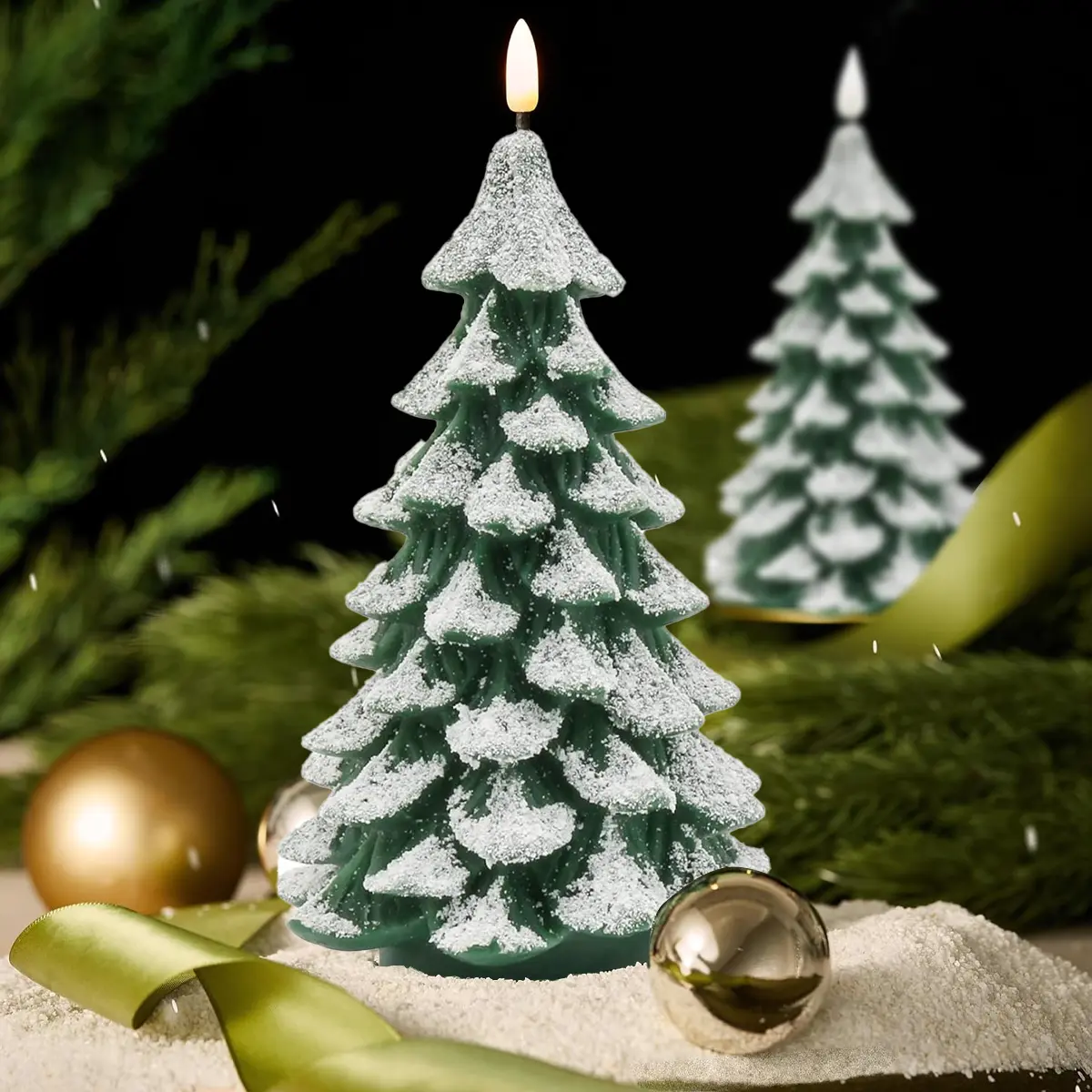 Christmas Decorations Indoor, Flameless Christmas Candles Battery Operated | Christmas Decorations For Home, LED Christmas Tree Taper Candles with Timer, Christmas Candle Sticks, Party