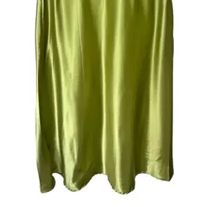 Lime Satin Midi Slip Skirt