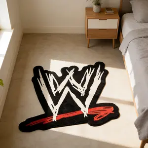Modern Graffiti Line Sports Style Carpet Mat, Washable Easy Clean Rug for Living Room Bedroom Sofa Coffee Table Hotel Office Closet