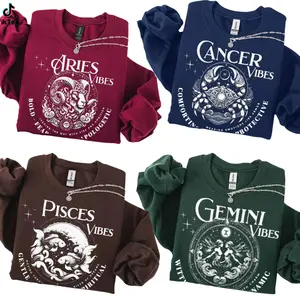 [Full 12 Zodiac Sweatshirt] Minimalist Astrology Sign Pullover For Men & Women,Gemini, Cancer, Leo, Virgo, Libra, Scorpio, Pisces, Horoscope Sweatshirt, Perfect Birthday Gift For Zodiac Lovers 5AH