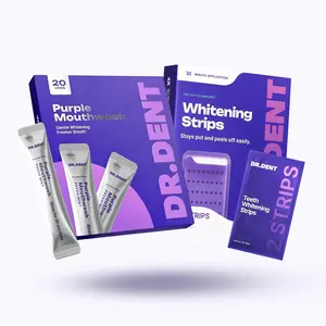 DR.DENT The Purple Duo - Purple Mouthwash [20 Uses] + Purple Teeth Whitening Strips - [7 Whitening Sessions]