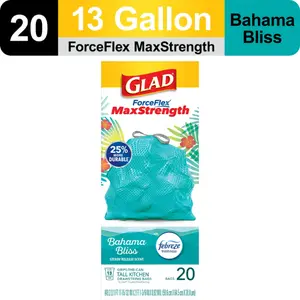 Glad ForceFlex MaxStrength Scented Tall Kitchen Trash Bags, 13 Gallon, 20 Bags