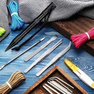 14Pcs Rope Knitting Needle Set,Suitable for Leather and Rope Work,FID Threading Needles and Polishing Tools,Including Beaver Needles and Polishing Tools,Suitable for DIY Handicrafts