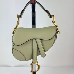 Pre-owned Dior Goatskin Shoulder Bags Christian Light Green Micro Saddle Bag with Strap