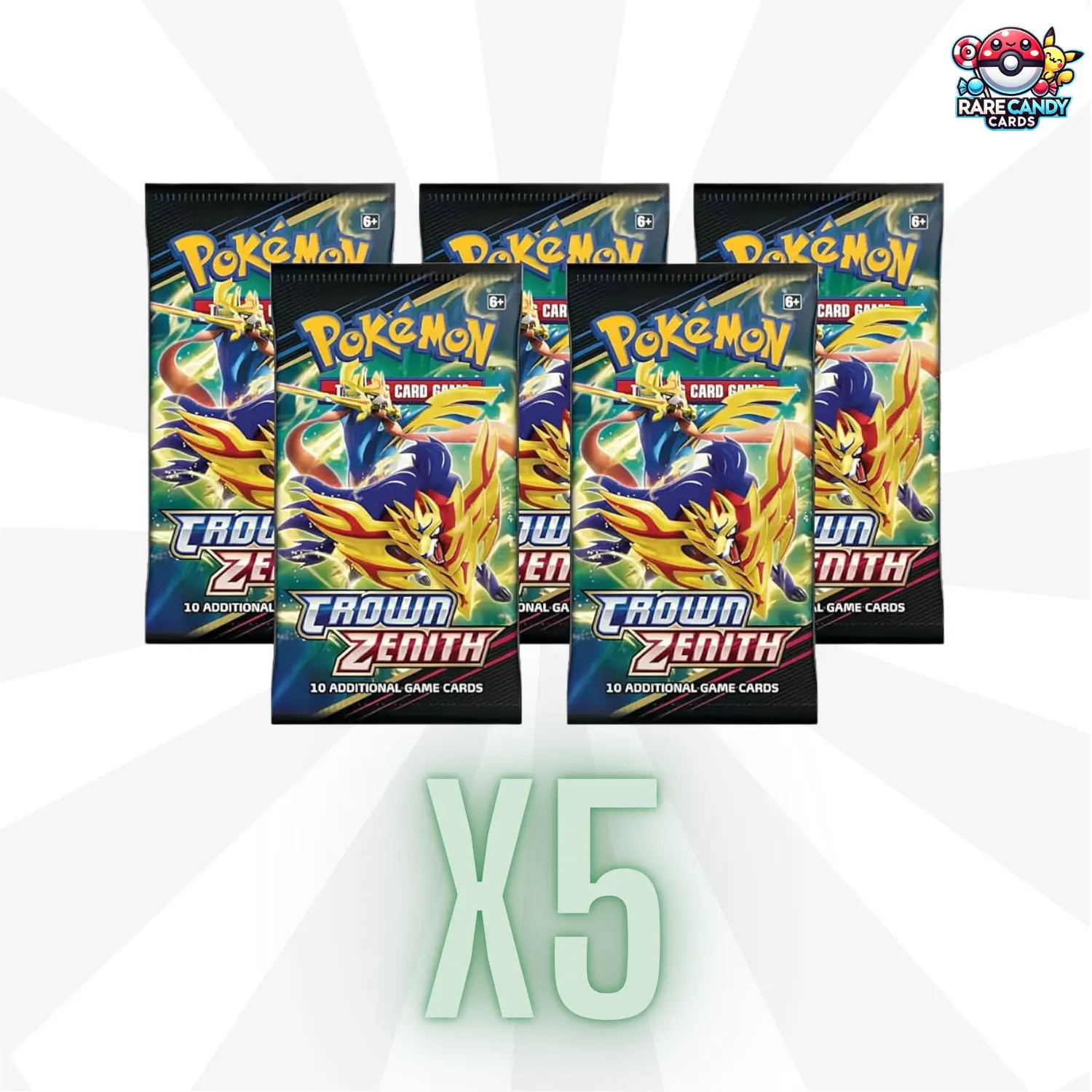 5x CROWN ZENITH BOOSTER PACKS 5x CROWN ZENITH BOOSTER PACKS