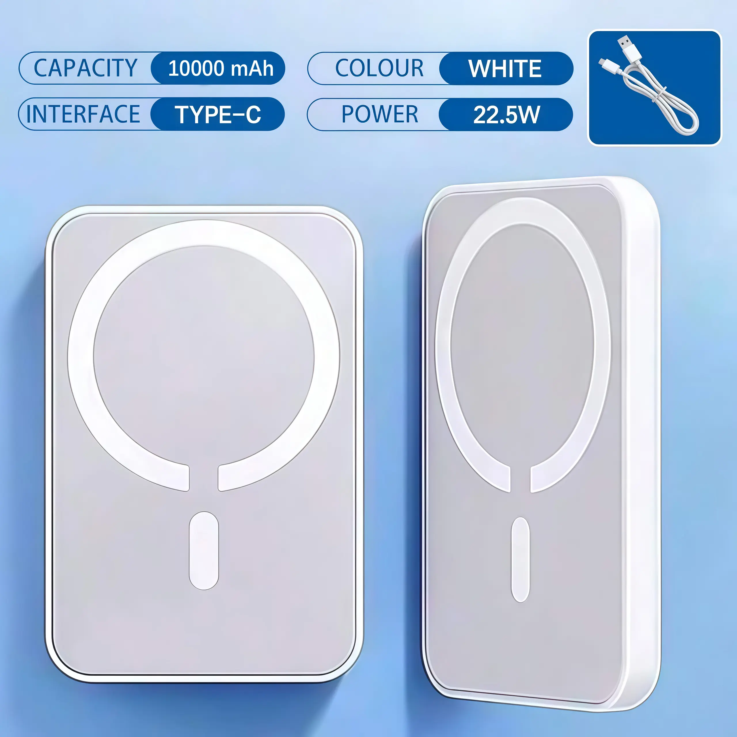 10000mAh White