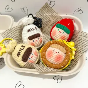 Cute handmade crochet mini doll keychain