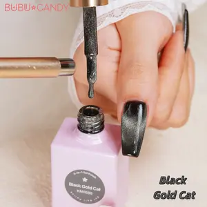 15Ml Black Gold Cat 3-IN-1 One step Gel Nail Polish BUBUCANDY Lightweight Translucent UV lamp is required Color Manicure Gift Artistry Nails Gel, DIY Nails| Nail Art| Happy News Nails| Valentine's Day Nails| gel polish
