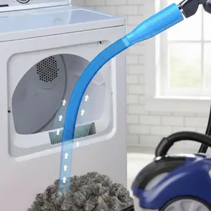 Dryer Vent Cleaner kit Dryer Vacuum Hose Attachment with Stretch Universal Connector, Dryer Vent Cleaning Tool Vacuum Hose Lint Remover, Blue, Home Cleaning Tools