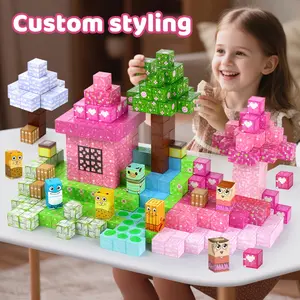 100pcs Mountain Sea Magnetic Building Blocks Set, Castle Magnet Bricks Stem Toy, Creative Educational Gift for Kids & Adults, Magnetic Building Tiles