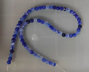 4mm drak blue lace agate bead strings