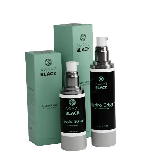Anti-Aging Skincare Kit for Men - Moisturizer + Serum - Agave Black