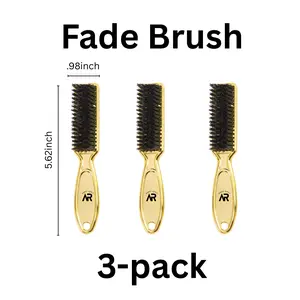 AR Fade Brush Barber for Clipper Cleaning (Gold) 3 Pcs