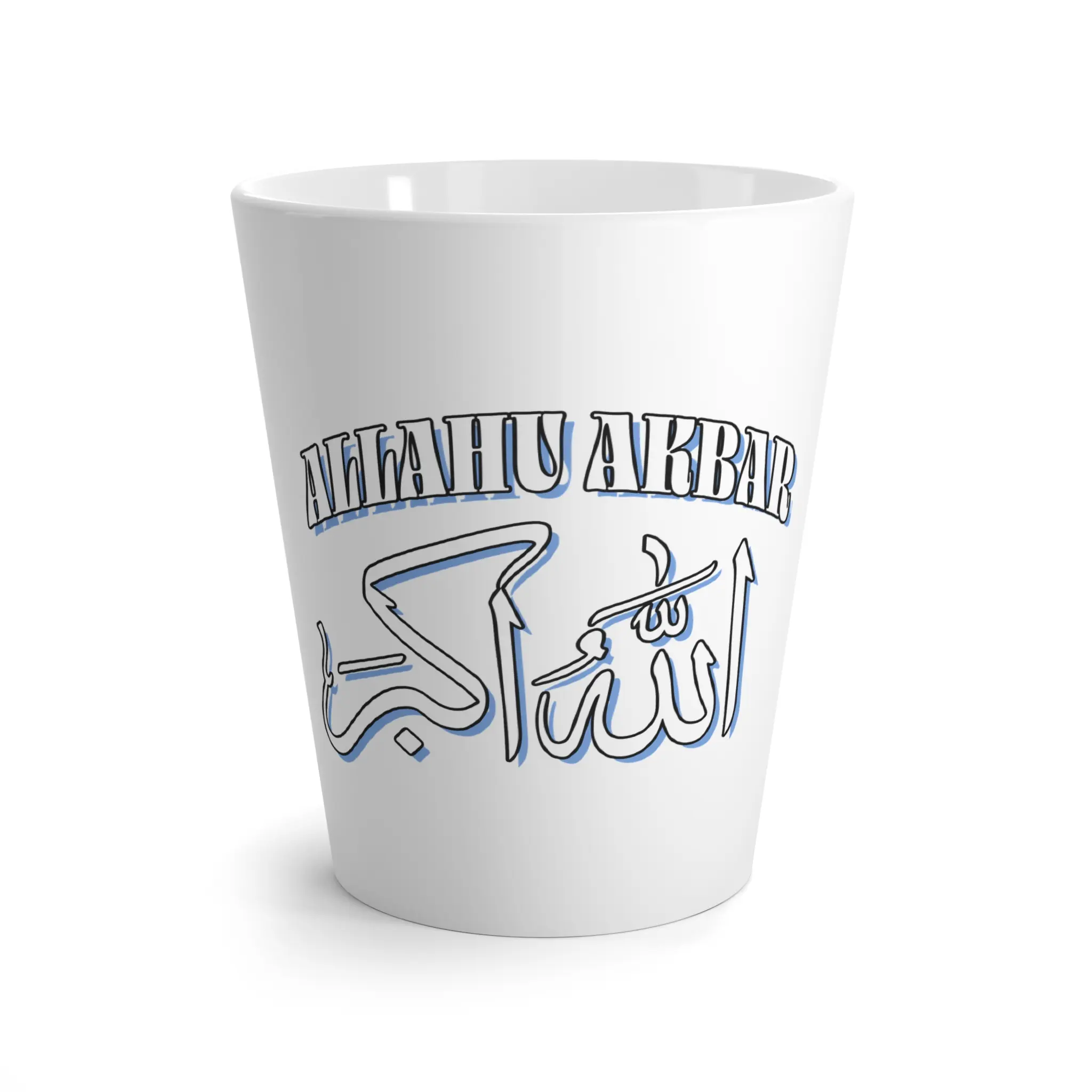 Islamic Latte Mug, Muslim Coffee Cup, Arabic Tea Mug, Religious Hot Drink Cup, Allahu Akbar Coffee Mug