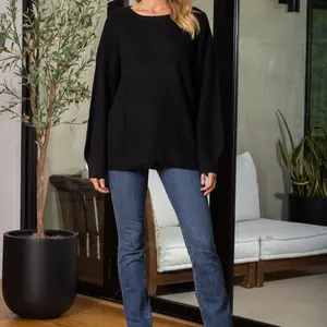 Cute Oversized Cable Knit Long Sleeve Sweater