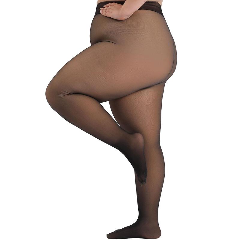 Tik Wool-Lined Leggings Front & Rear Single Thread Stitched Translucent Winter Warm One Line Crotch Reject U Shape Cross-Border Amazon