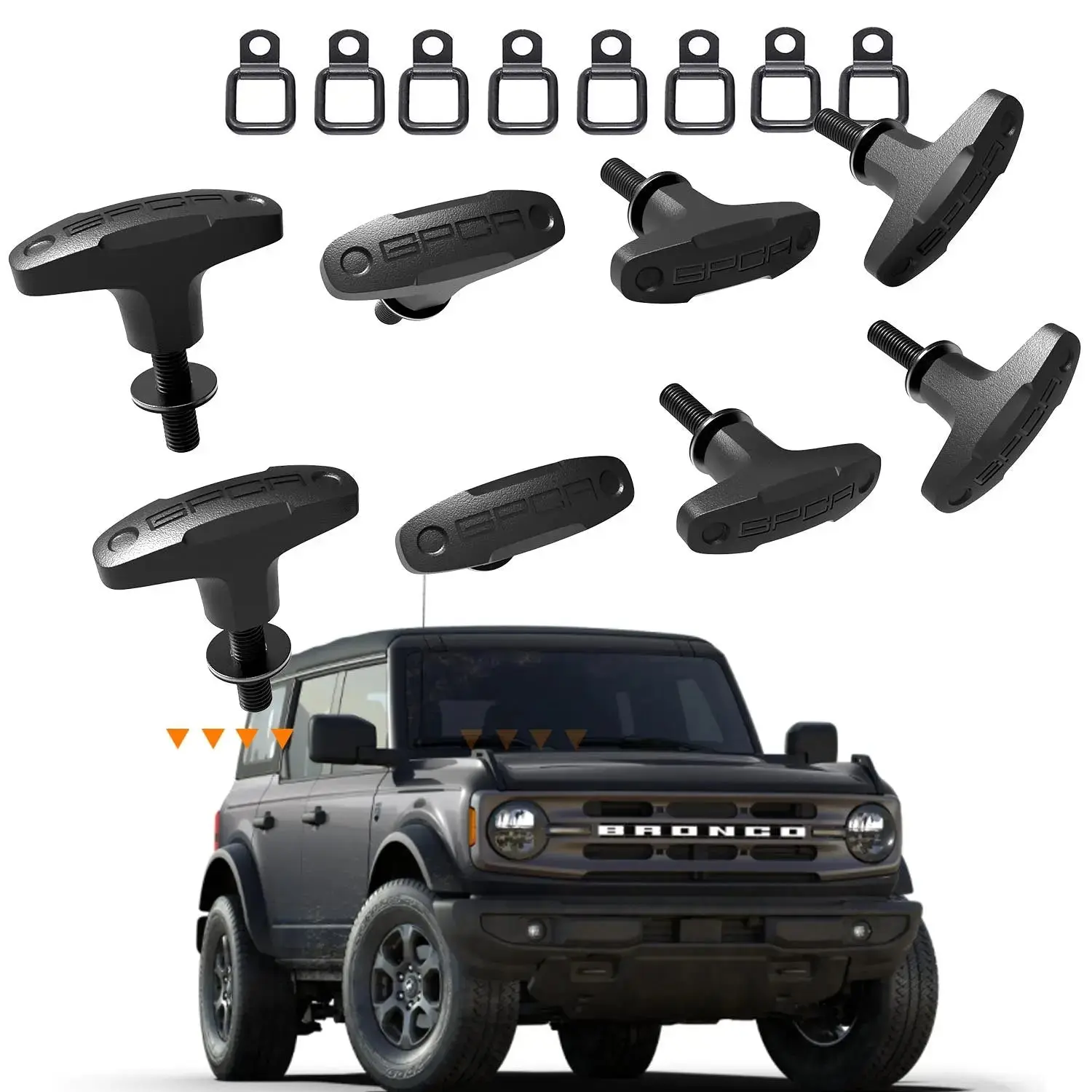 8 Pack D-ring COMBO BLACK