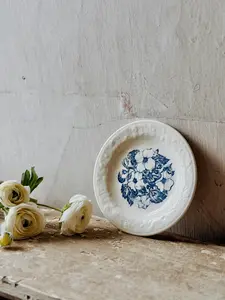 Patina Vie Vintage Petite Blue + White Floral Plate