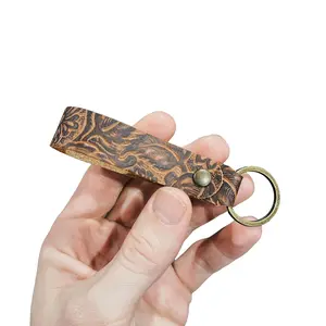 Embossed Leather Key Chain