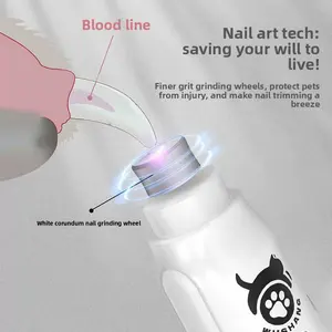 Electric Pet Nail Grinder Dog Paw Grinder Upgraded Version - Professional Three-Speed Electric Rechargeable Pet Nail Trimmer Painless Paw Care and Smoothing Treatment, Suitable for Small, Medium, Large Dogs and Cats Grooming and Cleaning