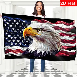Eagle Flag Banner, Fun Design, July 4th Memorial Day Decoration, No Power Needed, Flat 2D Banner, Perfect for Celebrations