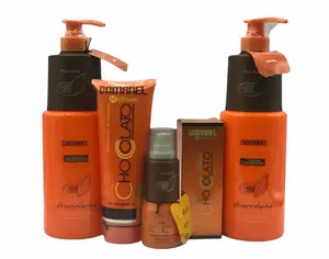 DOMANEL 4 Step Chocolate Kit - Restructuring Shampoo, Conditioner, Leave-In Conditioner, Lotion - Repairs, Hydrates, Revitalizes, Nourishes, Brings Shine