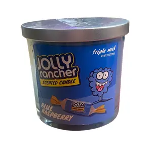 Jolly Rancher Blue Raspberry Scented Candle 14OZ Triple Wick , household candle, office, bedroom candle, candy scented candle,
