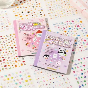 Mini Deco Sticker Book, 32 Sheets/book Cute Cartoon Sticker, DIY Decorative Sticker for Scrapbooking, Journaling, Gift Wrapping, Art Stickers