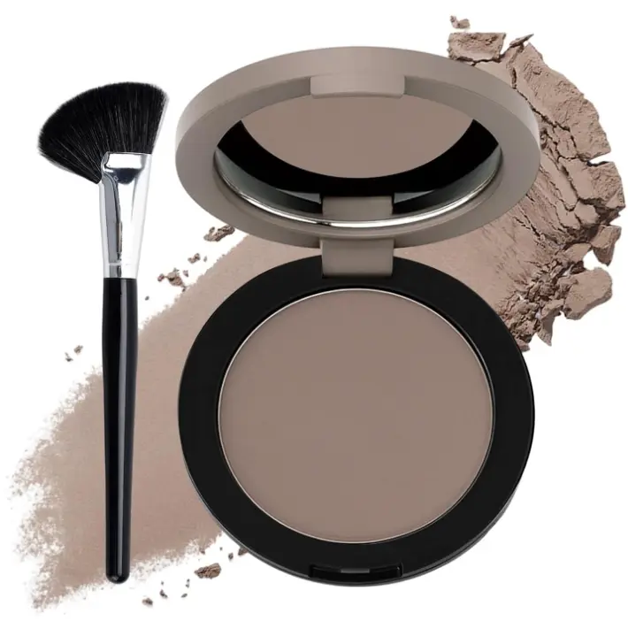 Erinde Cool Toned Contour Palette with Mirror, Taupe Grey Contour Powder for Fair Pale Light Cool Skin Tones, Lightweight, Ultra-Blendable, Nose Contouring Bronzer Powder with Countour Brush
