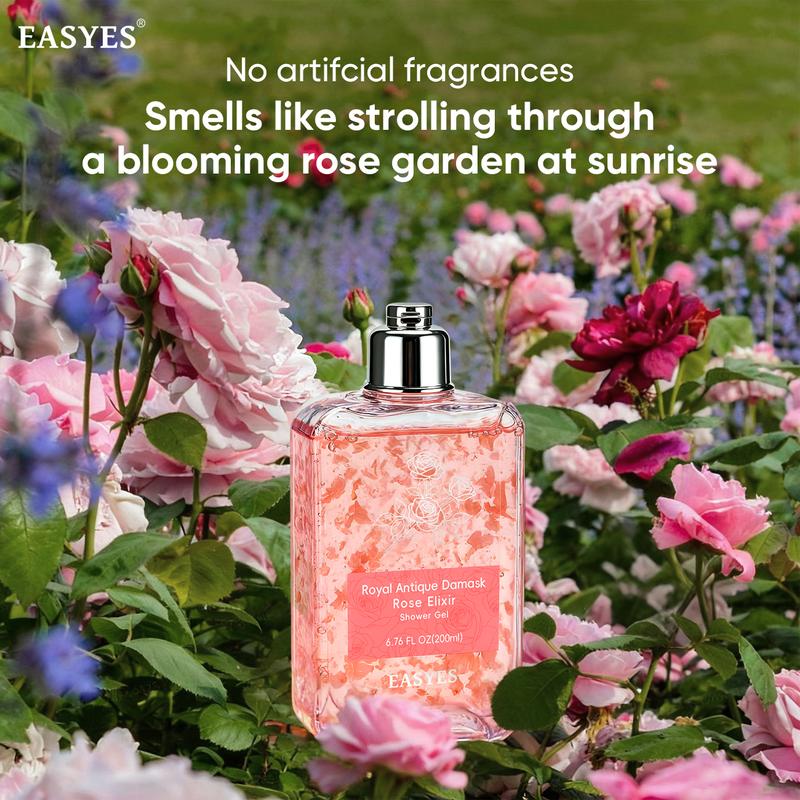 【K】Easyes Rose Essence Native Body Wash - for Dry Sensitive Skin 3X repair Deep Instant relief of dryness and itching Red rose fragrance Moisture Soft Skin vegan no animal testing The best choice for gifts