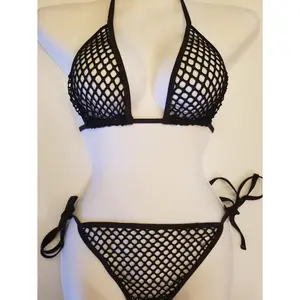 Black Fishnet Sheer Bikini Set Sheerswim