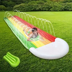 Sprinkler Slide Durable Outdoor Water Slide for Backyard Birthday Party Pool, Non-Toxic Gradient Color Summer Playground Slide for Kids & Adults, Sturdy Structure Easy to Install Backyard Toys Inflatable Sprinkler Pad