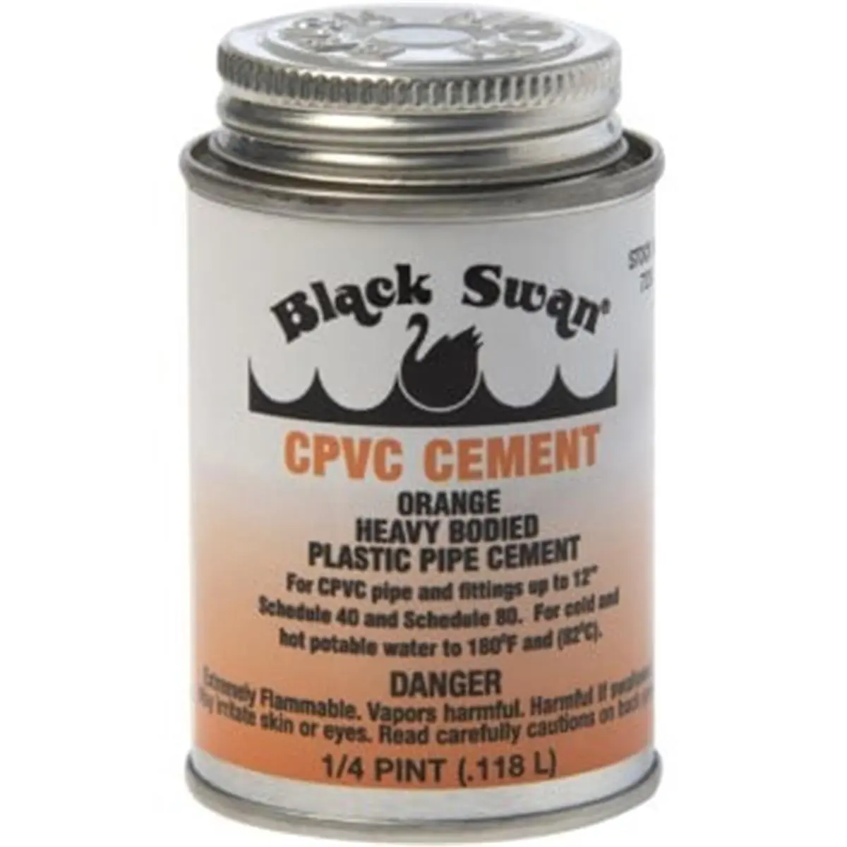 Black Swan Manufacturing 7230 CPVC Solvent 4 oz Cement Orange Heavybodie