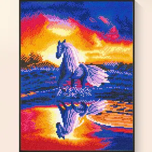 Diamond Art Kits for Adults Rushing Towards Beauty 5D Diamond Painting Set with Sparkling Beads Full Round Drill Canvas Tool Set for Craft Lovers and Beginners 15.7x19.7in 40x50cm