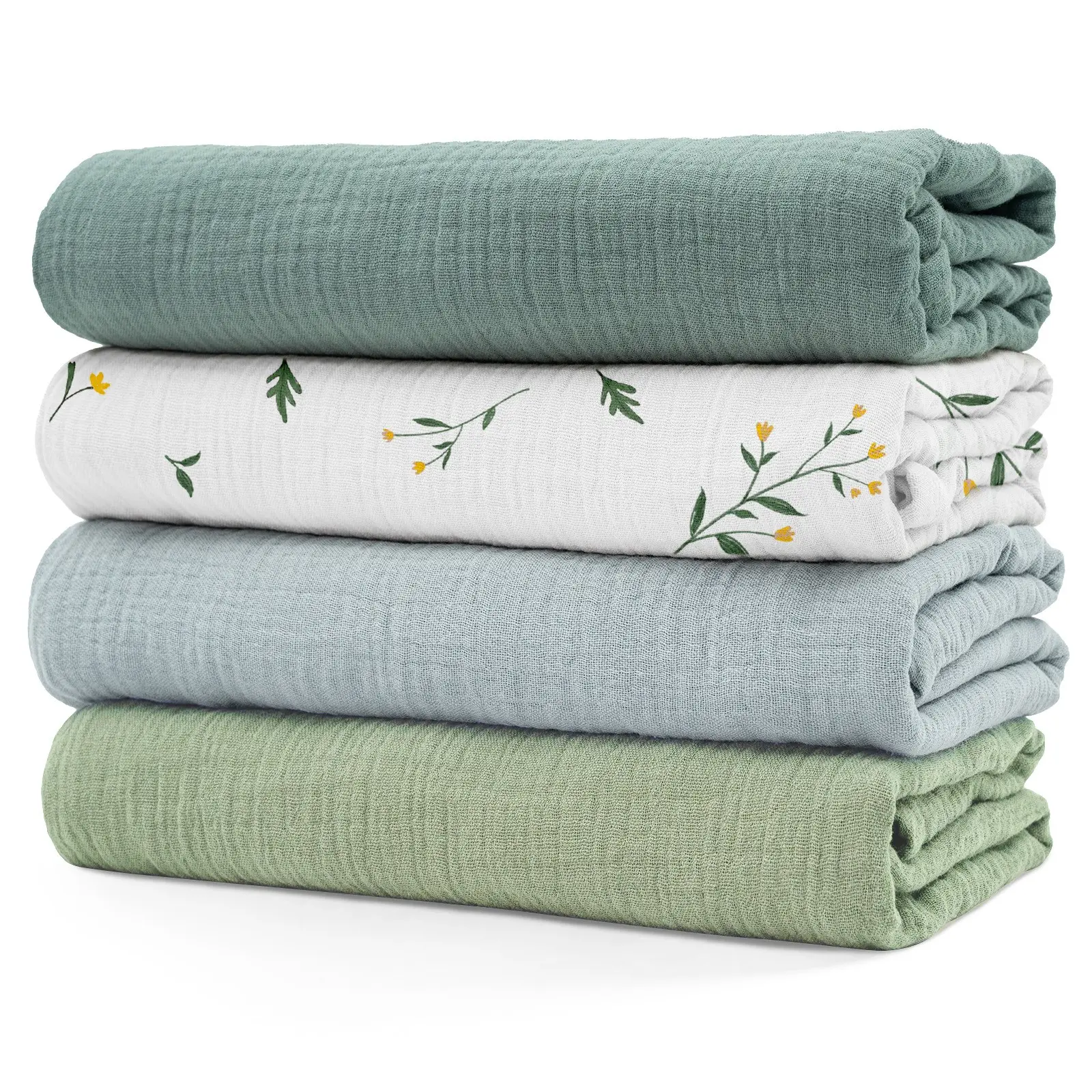 4 Pack Baby Muslin Swaddle Blankets for Girls Boy, Baby Blankets for Girl Boy, Newborn Receiving Blanket, Baby Swaddle Blanket Unisex, Neutral Design, Baby Essentials, Registry & Gift, Generous Size 40 x 38 inches, Swaddle Set