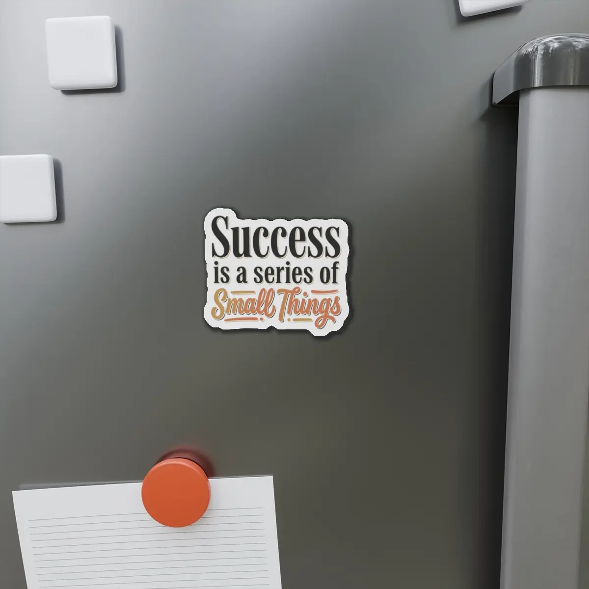 Success Is a Series of Small Things Magnet | Motivational Quote Decor Die-Cut Magnets