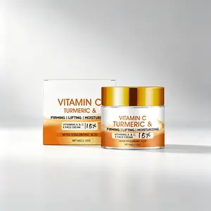 Vitamin C & Turmeric Face Cream 60g – with Vitamins A,B,C,E & Hyaluronic Acid – Firming & Lifting Moisturizer