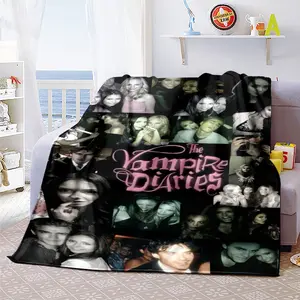 The Vampire Diaries (24) Pattern Soft and comfortable flannel blanket, home living room sofa, office chair, nap time, camping, machine washable all season blanket, holiday gift for family, friends, and movie fans,