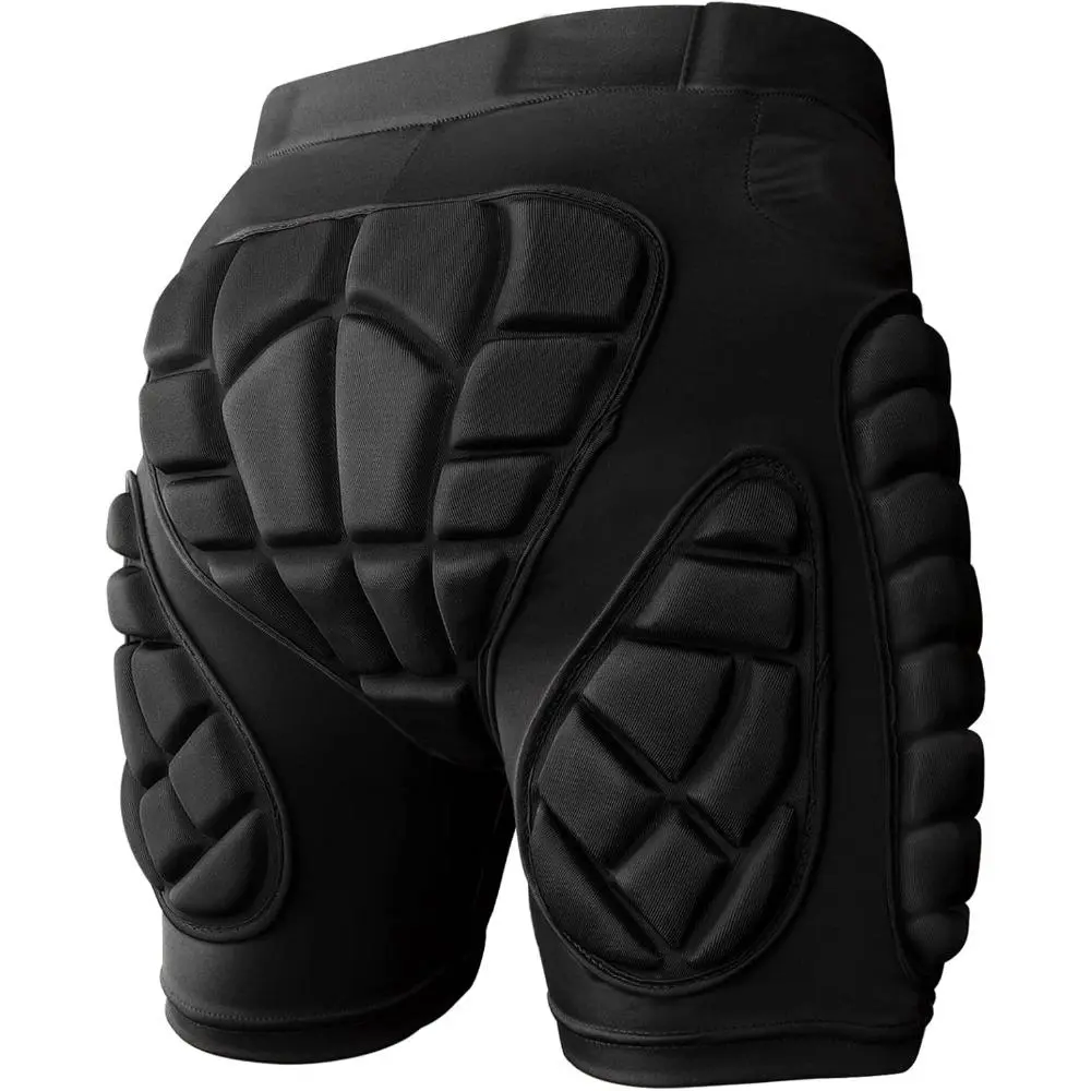 Padded Protective Shorts with 3D EVA Padding, Shock-Absorbing Hip Protection for Skiing & Snowboarding, Quick-Drying Fabric with Adjustable Waist for Men & Women, Unisex Clothes, 8% Spandex