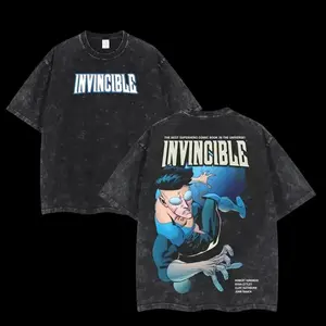 Invincible War 2 Mark Grayson Sides Tee Comics Sweatshirt Hoodie T-Shirt TV Show Comics Shirt Menswear Top Streetwear Invincible Shirt SS3 Unisex Mineral Wash T-Shirt 100% Ring-Spun US Cotton Fabric