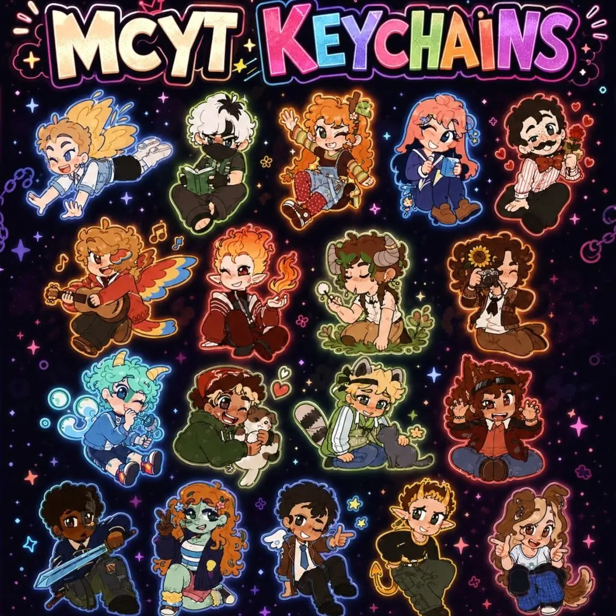 MCYT Acrylic Keychain | Dream SMP Lifesteal Members Charm | Cute Anime QSMP Fanmerch Keyring for Backpack & Keys