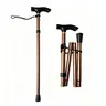 Unisex Foldable Adjustable Aluminum Hiking Stick - 85-95cm Fit, Retractable Alloy Pole, Ergonomic Non-Slip Rubber Base, Hiking Gear for Elderly Travel Climbing, Pole Grip Hiking Stick
