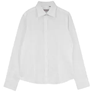 Basic Blouse with Pleats, Button Front, Long Sleeves, Light Color, Comfortable for Women's Wear