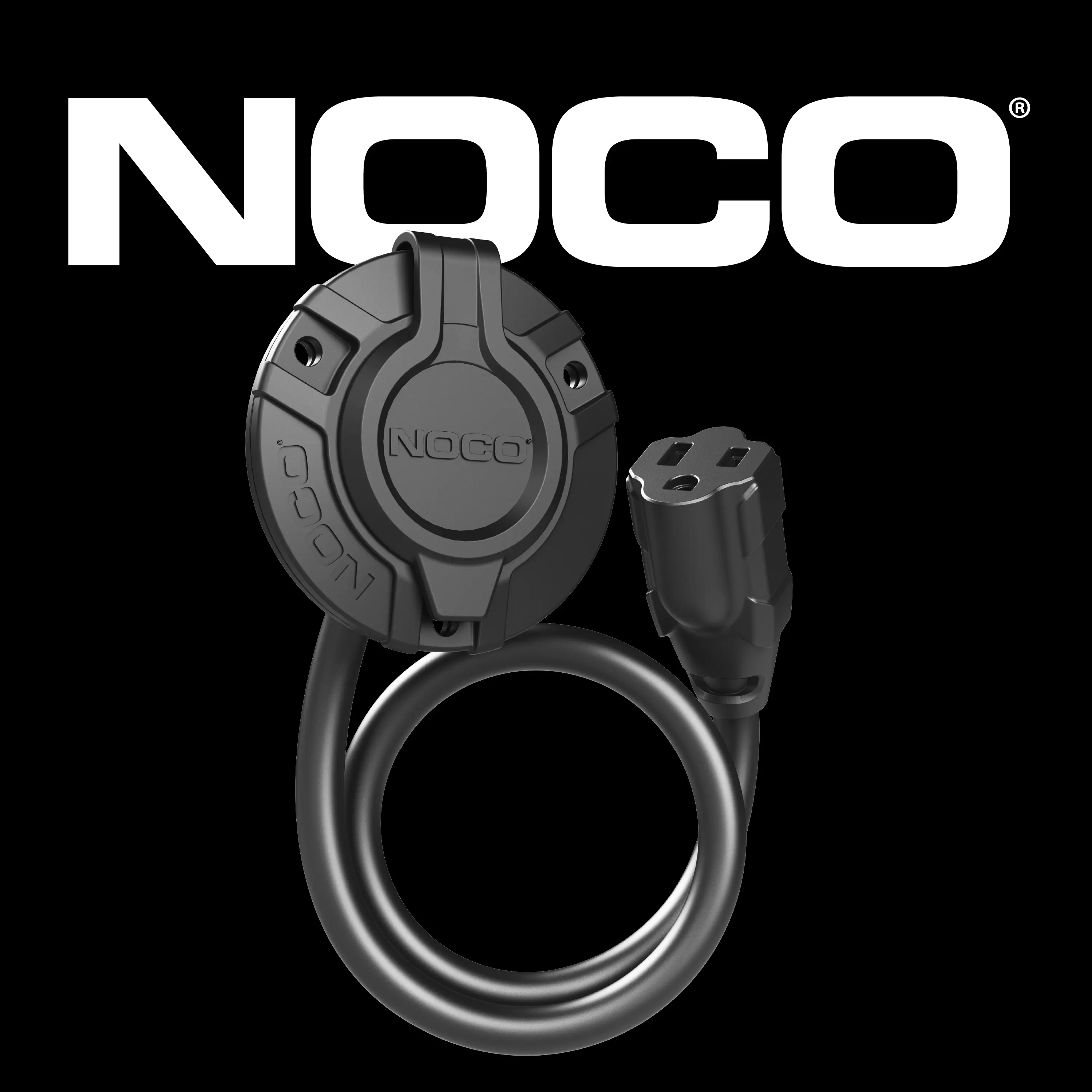 NOCO GCP1 15A AC Port Plug, 125V Power Inlet with 16-Inch Integrated Outdoor Extension Cord Socket Portable