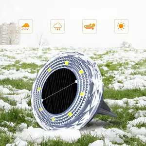4Pack Outdoor Solar Bury Light, Crystal Diamond Texture, Garden Lamp, Night Scene Light, Landscape Decoration Light, Energy Efficient Lighting Solution, Solar Garden Lights, Solar Disc Lights